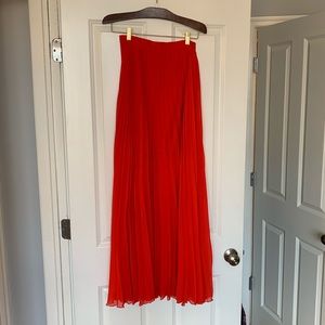 Bebe Red Pleated Maxi Skirt